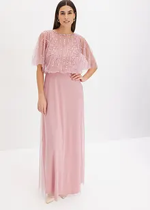 Robe longue en tulle fin à broderie strassée, bonprix