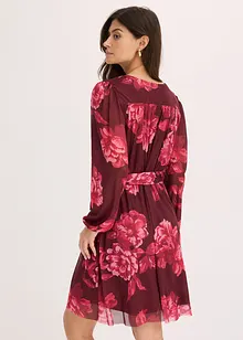 Robe courte en mesh imprimée, bonprix