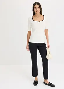 Feinstrickpullover mit Kontrastblende, bonprix