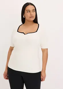 Feinstrickpullover mit Kontrastblende, bonprix