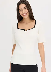 Feinstrickpullover mit Kontrastblende, bonprix