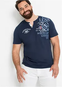Henleyshirt, Kurzarm aus reiner Bio-Baumwolle, bonprix