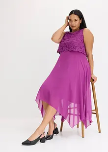 Premium Chiffonkleid mit Spitze, bonprix