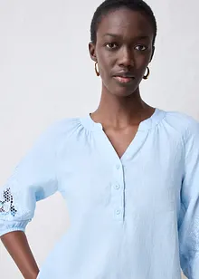 Tunique 100% lin avec broderie anglaise, bonprix