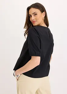 Kurzarmbluse mit Spitze, bonprix