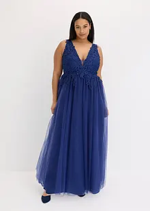 Robe longue en tulle et dentelle, bonprix