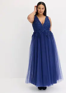 Robe longue en tulle et dentelle, bonprix