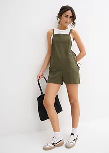 Kurzer Jumpsuit aus luftigem Leinen-Mix, bonprix