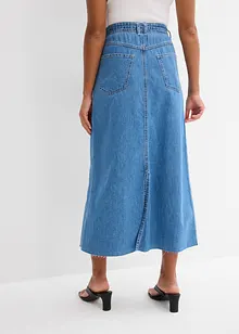 Jupe midi en jean taille mi-haute, toile super souple, bonprix