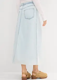Jupe midi en jean taille mi-haute, toile super souple, bonprix