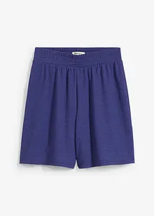 Short taille élastiquée en crêpe gaufré, bonprix