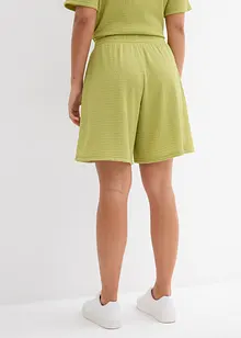 Short taille élastiquée en crêpe gaufré, bonprix