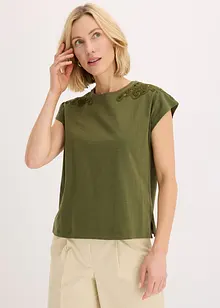T-shirt avec détails au crochet, bonprix