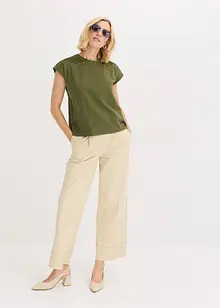 T-shirt avec détails au crochet, bonprix