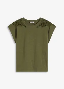 T-shirt avec détails au crochet, bonprix