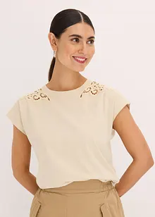 T-shirt avec détails en dentelle, bonprix