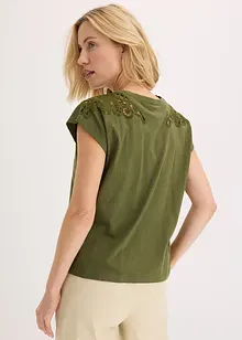 T-shirt avec détails au crochet, bonprix