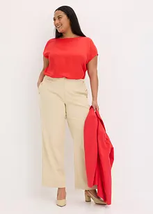 T-shirt avec empiècement en satin, bonprix