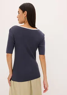 Pull  en maille fine avec bande contrastante, bonprix