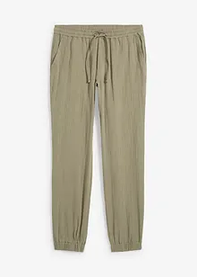 Regular Fit Musselin Schlupfhose, Tapered, bonprix