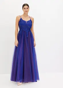 Maxikleid aus zartem Tüll mit Spitze, bonprix