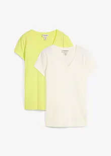 Lot de 2 T-shirts 100% coton, bonprix