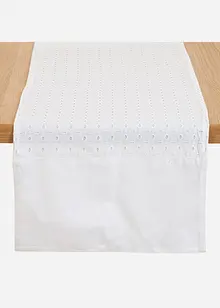Bio Baumwoll Tischläufer mit Lochstickerei, bonprix