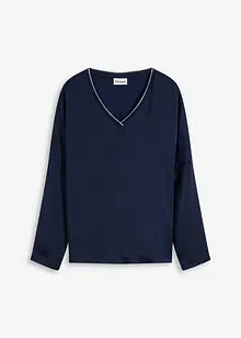 T-shirt à manches chauve-souris, empiècement en satin, bonprix