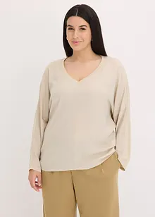 Fledermausshirt mit Satineinsatz, bonprix