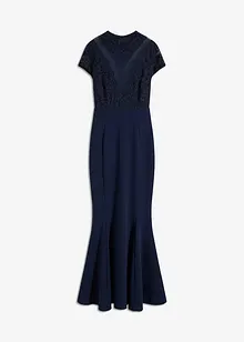 Robe longue avec dentelle et mesh, bonprix
