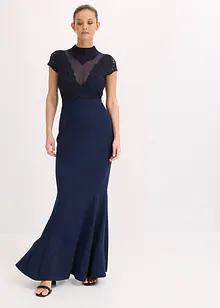 Robe longue avec dentelle et mesh, bonprix