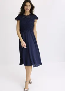 Midikleid aus zartem Tüll mit Spitze, bonprix