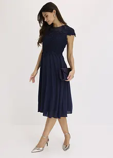 Midikleid aus zartem Tüll mit Spitze, bonprix