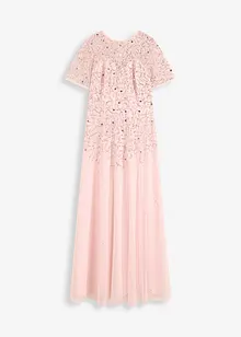 Robe longue en tulle délicat à sequins brodés, bonprix