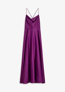 Robe à bretelles en satin texturé, bonprix