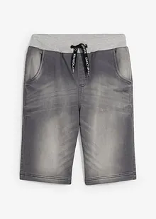 Bermuda en molleton aspect jean, Regular, bonprix