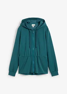 Sweat zippé à capuche avec élastique, bonprix