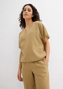 Oversize-Bluse mit Elastiksaum, bonprix