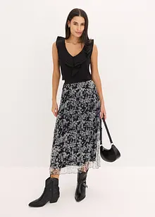 Jupe plissée en jersey mesh, bonprix