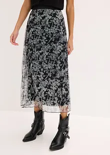 Jupe plissée en jersey mesh, bonprix