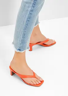 Zehenstegpantoletten mit Blockabsatz, bonprix