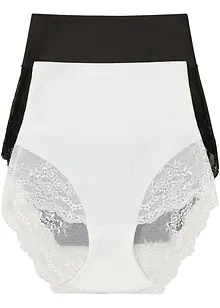 Lot de 2 culottes sculptantes lasercut, maintien modéré, bonprix
