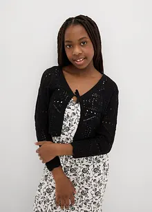 Boléro manches 3/4 en maille ajourée, bonprix