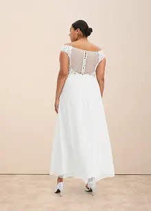 Robe de mariée à encolure Carmen avec dentelle, bonprix