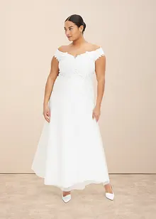 Robe de mariée à encolure Carmen avec dentelle, bonprix