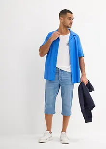 Bermuda long et léger en jean extensible, Regular, bonprix