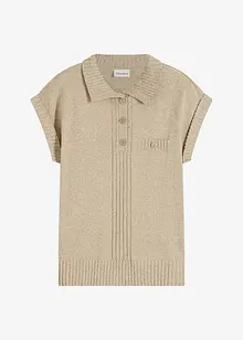 Pull col polo en coton mélangé, bonprix