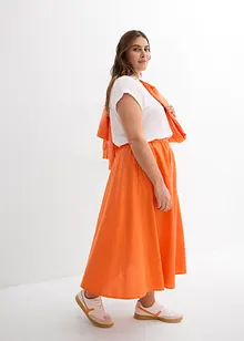 Jupe midi en lin majoritaire, bonprix