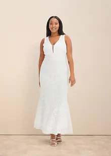 Robe de mariée brodée de sequins avec jupe en tulle amovible, bonprix
