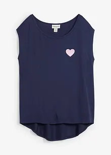 T-shirt court devant long derrière en viscose fluide, bonprix
